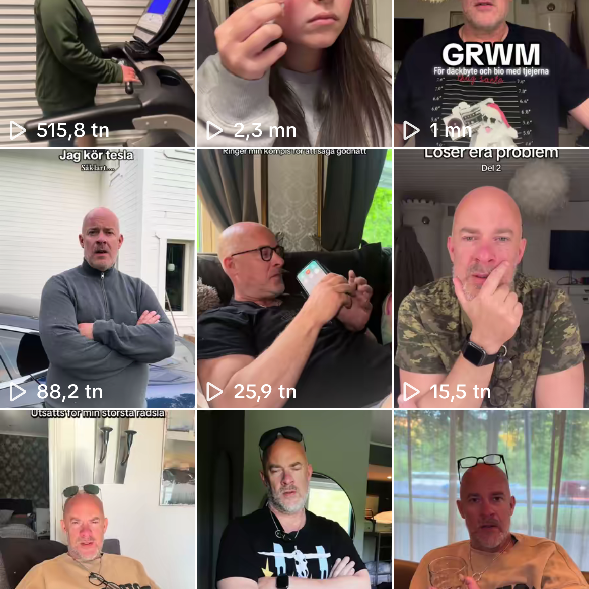 En skärmdump från Mikael Strömbergs TikTok-konto